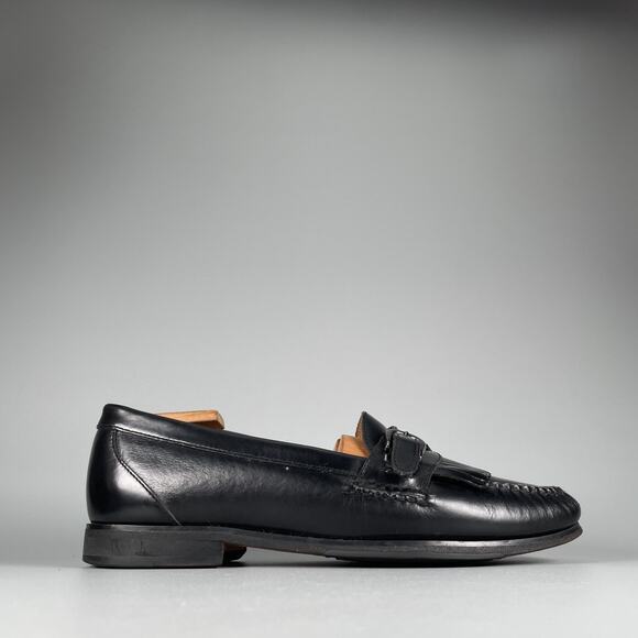 G.H. Bass Men\'s Size 8 Black Leather Casual Slip On Kilt Dress Shoes Casual GUC main image 8